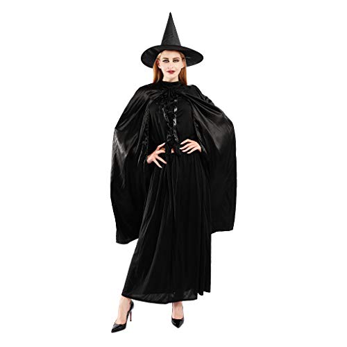 EraSpooky Fato de bruxa para mulher vestido de fantasia cosplay fato de festa de Halloween para adulto