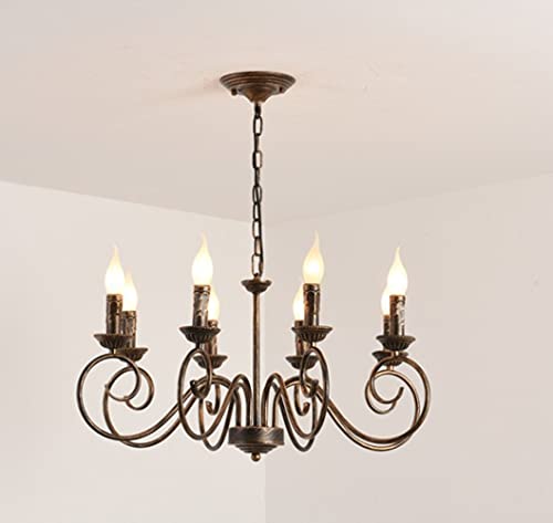 Lustre suspension E14 style antique en métal forgé pour intérieur chic