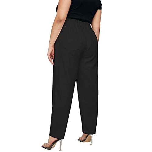 LEIJIJEANS Plus Size Khaki Jeans for Women Tapered Women Jeans Full Length Mom High Waist Tall Loose Harem Denim Pants2