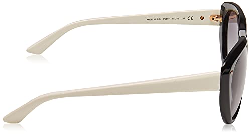 Kate Spade New York Women's Angeliq Cat-Eye Sunglasses, Black & Cream/Gray Gradient, 55 Mm #TOP2