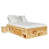 Paris Prix Lit Multi Rangements Clark 180x200cm Naturel