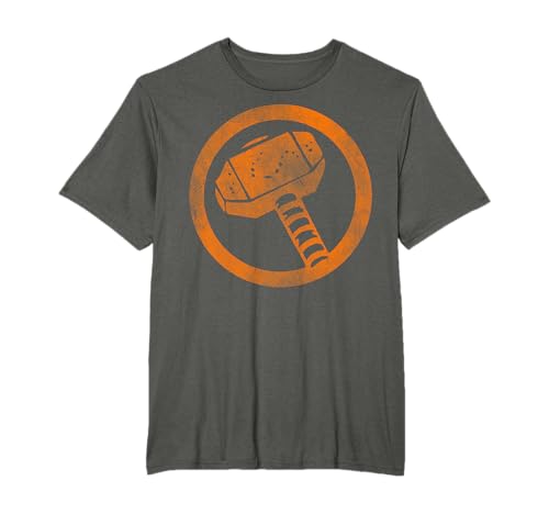 Marvel Thor Hammer Logo Orange Tonal Cut-Out Halloween T-Shirt