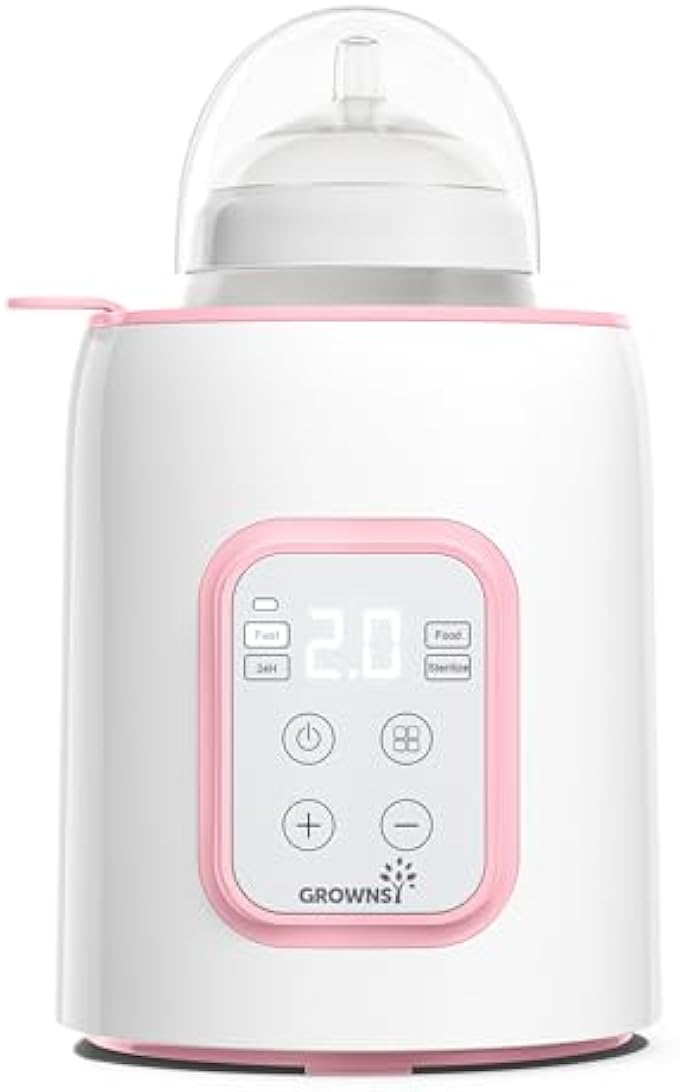 GROWNSY Bottle Warmer, Fast Baby Bottle Warmer for All Bottles, Milk Warmer for Breastmilk or Formula, Smart Temperature Control and Automatic Shut-Off- Pink…