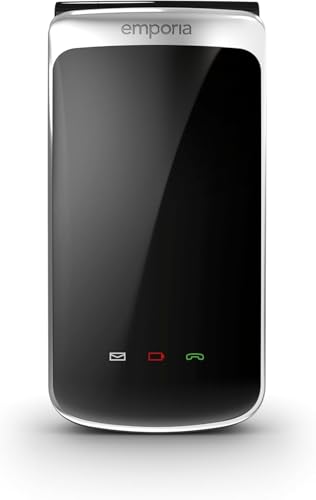 Emporia TOUCHsmart.3 New Edition, 4G Handy für Senioren, dedizierte Taste für Whatsapp und Messaging-App, hohe Lautstärke, 3.25' Farbdisplay, Ladestation, Schwarz