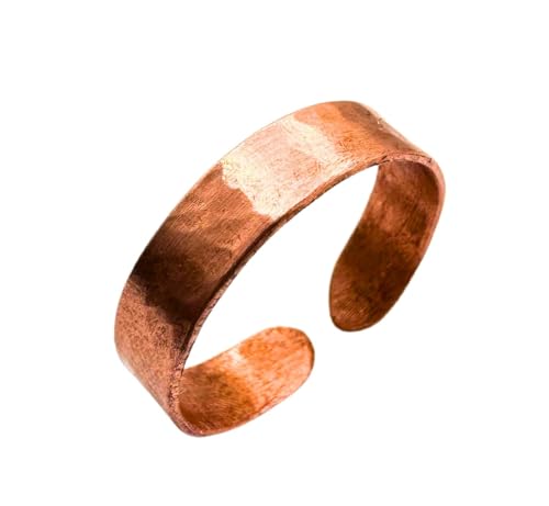 Antica Fucina Rho® - Anillo Ajustable de Cobre Puro | Fino y Esencial – Grosor del metal 0,8 mm | Artesanía 100% Hecho en Italia | Unisex | (Roma, 47-57 mm, Cobre)