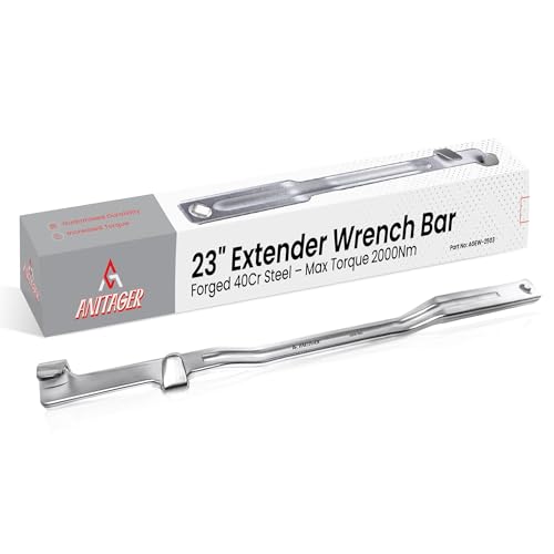 ANITAGER - 23 in. Wrench Extender Tool, Heavy Duty Torque Multiplier Bar, Extra-long up to 2,000Nm of Torque, Long Extension for Rusted Bolts, Breaker Bar Alternative
