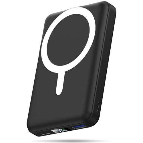 AOGUERBE Power Bank 10000mAh, Caricabatterie Portatile, Wireless Magnetico PowerBank PD 22.5 W Ricarica Rapida con Display LED USB-C Batteria Esterna per iPhone17/16/15/14/13/12/Pro/Mini/Pro Max