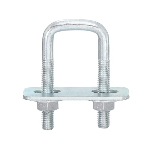 Image of uxcell Square U-Bolts, 8 Sets 20mm Inner Width 50mm Length M6 Zinc-Plated Carbon Steel U Clamp Bolt with Nuts and Plates, for Boat Trailer