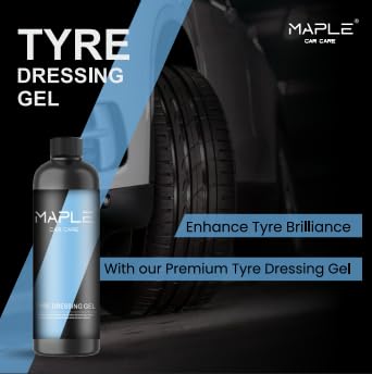 Image of Maple Car Care Premium Tyre Dressing Gel 1L | Long-Lasting Deep Black Tyre Polish & Shine | UV Protection Non-Greasy Formula Prevents Fading, Cracking & Dryness | Restores Tyres to Fresh New Look