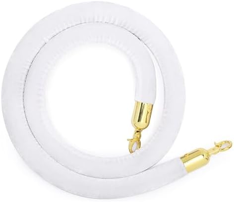 Premium 4.5Ft Grey Velvet Stanchion Rope with Polished Gold Hooks - Elegant Crowd Control Barrier for Events, Clubs, Hotels, and Banks