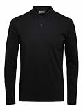 SELECTED HOMME Slhparis LS Polo B Noos, Negro (Black), L para Hombre