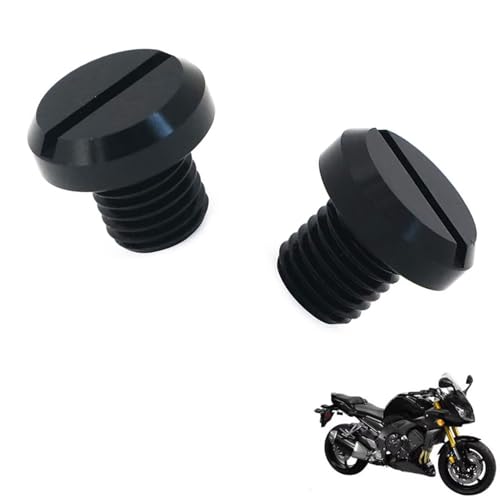 generisch 2PCS motorrad spiegel stopfen kompatibel mit Yamaha FZ1 EX,Motorcycle rearview mirror blind plug tuning zubehör(black)