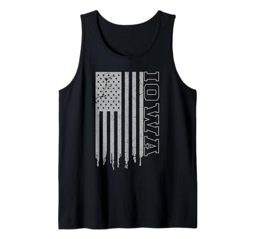 Bandera patriótica vintage de Iowa de Estados Unidos, orgullo icónico de Iowa Camiseta sin Mangas