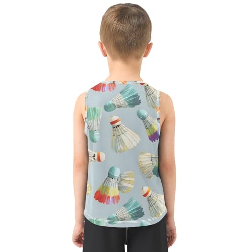 Boys' Tank Top Shirt Badminton Pattern Sleeveless T-Shirts3