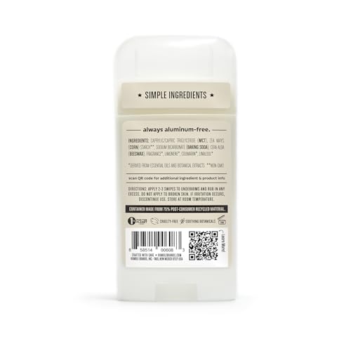 HUMBLE BRANDS Original Formula Aluminum-free Deodorant. Long Lasting Odor Control with Baking Soda and Essential Oils, Assorted, 3-Pack