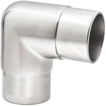 2" Dia. x 2-5/8" H Satin Stainless Steel 90 Degree Flush Elbow Fitting for 2-inch Bar Rail