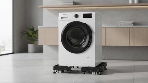Image of PM 24 Wheel 250 kg Load Capacity Adjustable Size Front /Top Load Washing Machine Stand /Trolley Dishwasher, Refrigerator Fridge Stand /Trolley, Washing Machine 7 kg. (Metal)