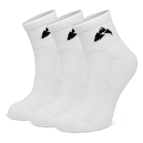 3 Pairs Women's and Men's Cotton White Ankle Socks. Casual, Athletic, Running, Training, Gym, Basketball, Cycling Socks.