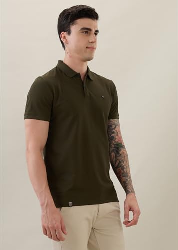 Image of Nostrum Cotton Half Sleeve T-Shirt for Men Boys, Regular Fit, Cherry, Stylish Mens T-Shirts, Polo T Shirt for Man, Collar T Shirts for Men