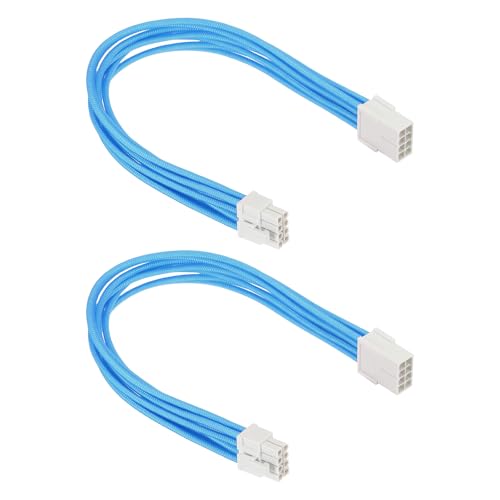 Câble d'alimentation PCI Express 8 Pin vers 8 Pin 6+2 mâle en cuivre 18AWG blanc bleu