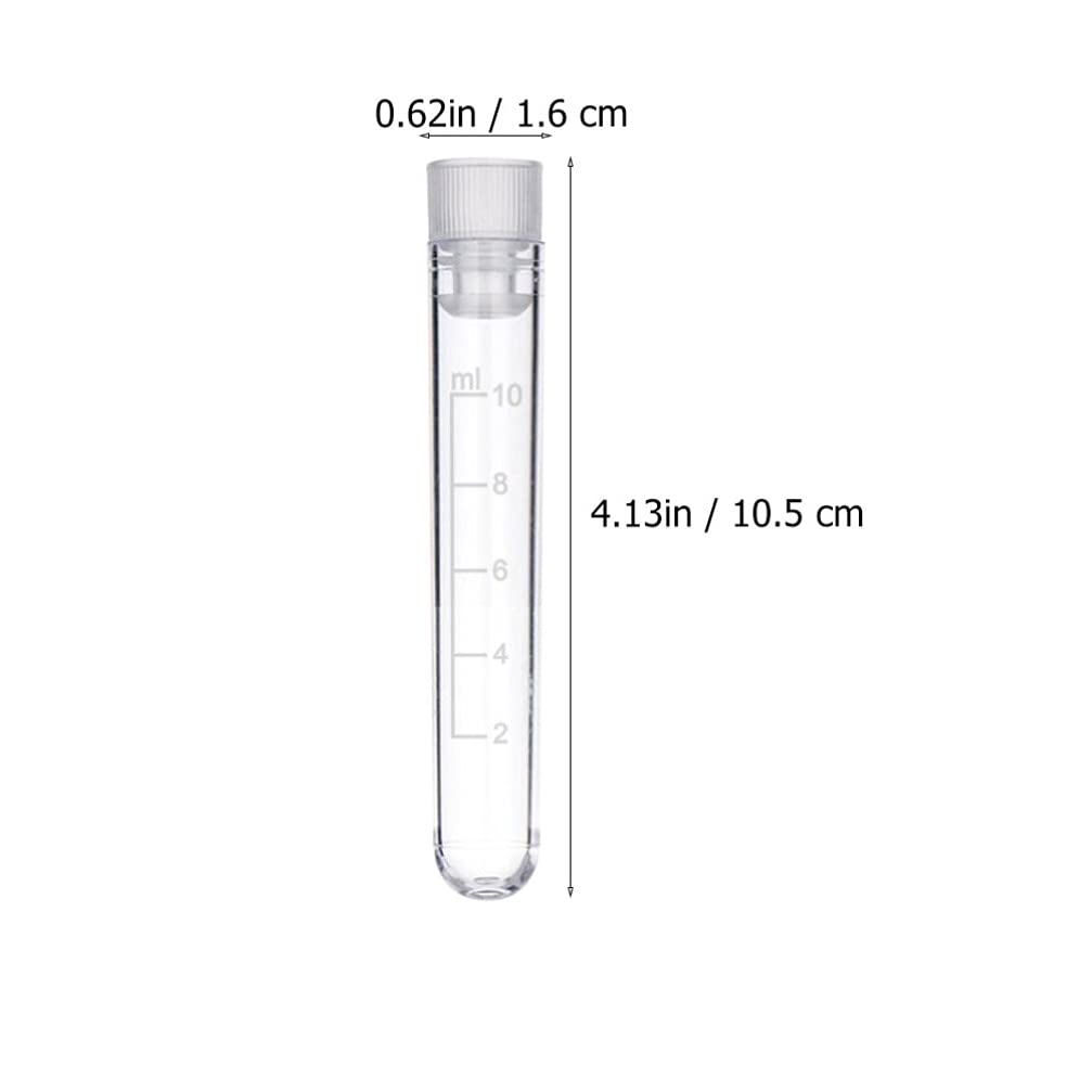 Leere Reagenzgläser transparent mit Deckeln, 50 Stück Reagenzgläser, klares Glas, Reagenzglas for Labor, wissenschaftliche Experimente, Badesalzbehälter, Aufbewahrung, 10 ml