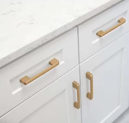 10 Pack Zinc Alloy Cabinet Handles Wardrobe Kitchen Cupboard Pulls Drawer Knobs Fashion Furniture Handle Door Hardware (Sand Gold, Hole Pitch = 160 mm)