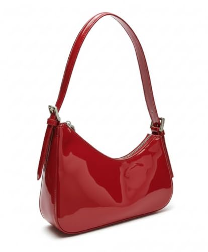 Image of Women Stylish Patent Leather Shoulder Bag | Glossy Handbag for Girls & Ladies | Trendy Mini Purse for Party, Casual & Daily Use