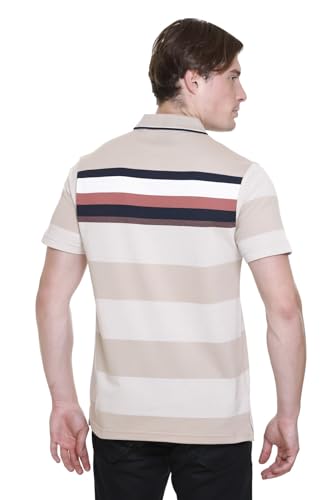 Image of SANE ORIGINALS T-Shirt for Men with Pocket || Textured Striped Polo for Men
