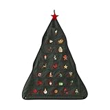 Calendario De Bolsillo De Tela – Bolsa Con Calendario Festivo Con Diseño De Árbol | 24 Bolsas Reutilizables De Adviento De Navidad | Para Caramelos, Chocolate, Juguete Pequeño, Artículo Pequeño, Puert