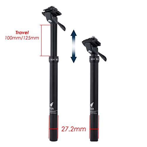 Exa Form Upgraded Speed Up 27.2Mm Cable-Less Hydraulic Dropper Post, 100Mm Travel Dropper Post For Road Bike/Mtb/Gravel-27.2Mm Diameter X 450Mm Length X 120Mm Travel #TOP2