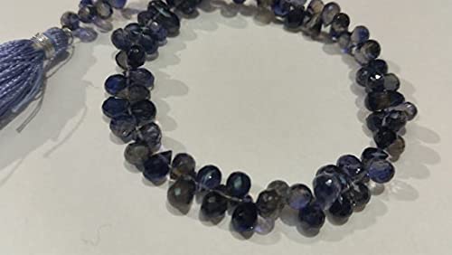 Iolite naturelle perles gouttes LKBEADS pierres véritables pour création de bijoux DIY 7"