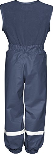 Playshoes Matschhose Regenlatzhose Fleece-Futter Unisex Kinder Wind- und wasserdichte Regenhose Regenbekleidung, marine mit Fleece-Latz, 80