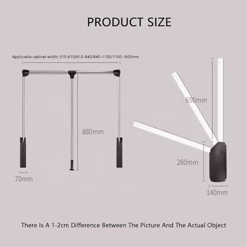 Tringle de penderie réglable escamotable et organiseur vêtements 150cm - 3