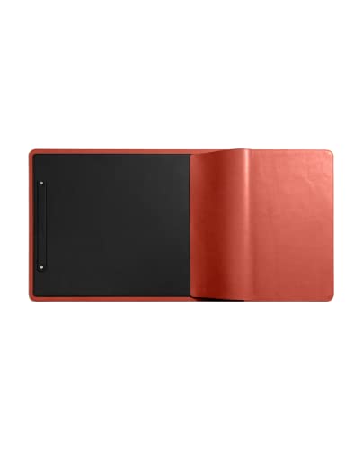 DailyObjects Dart Large Premium Vegan Leather Desktop/Laptop Desk Mat for Work from Home/Office/Gaming | Cable Organiser & Hideway Storage | Extended Mousepad & Water-Resistant - Red - Model - R2