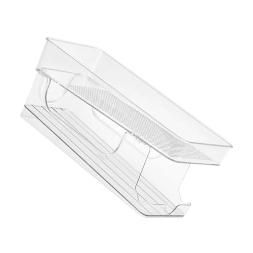 MOLUCKFU Household Fridge Organizer Double Can Organizer Rolling Design for Convenient Soda and Beverage Storage for Kitchen Refrigerator and Office Use