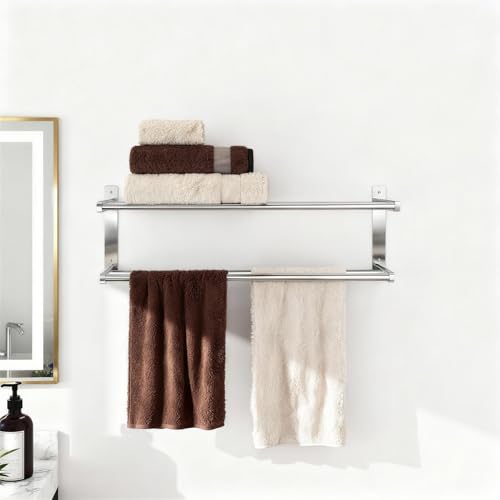 Taaji-Towel-Racks-for-Bathroom-24-inch-2-Tier-with-Towel-Bars-Brushed-Stainless-Steel-Towel-Rack-with-Shelf-Bathroom-Shelf-for-Towels-Storage-Wall-Mounted