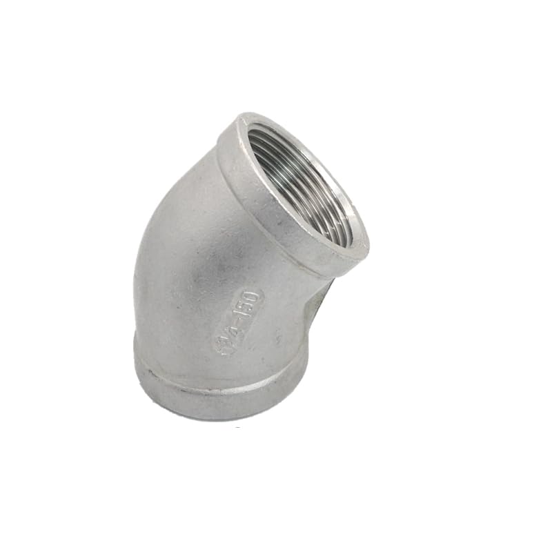 Codos BSP, Codo de 45 Grados Acero Inoxidable 304 con Rosca Hembra 1/4'' a 2'', DN8-DN50, Conector unión SS304(1")