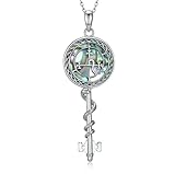 Peireara Sigil of Lilith Necklace for Women 925 Sterling Silver Lilith Pendant Necklace Pagan Mythology Wiccan Amulet Jewelry Gifts for Women