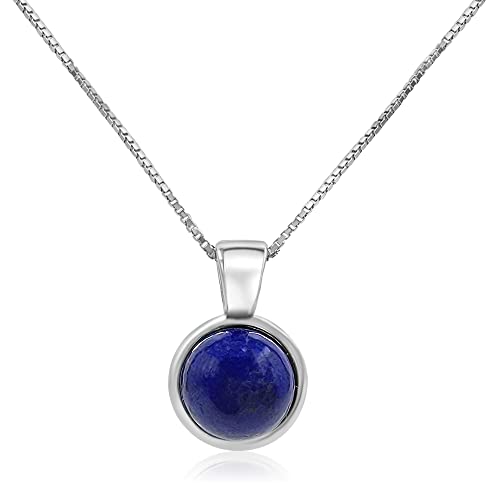 Natural lapis lazuli 8mm round pendant...