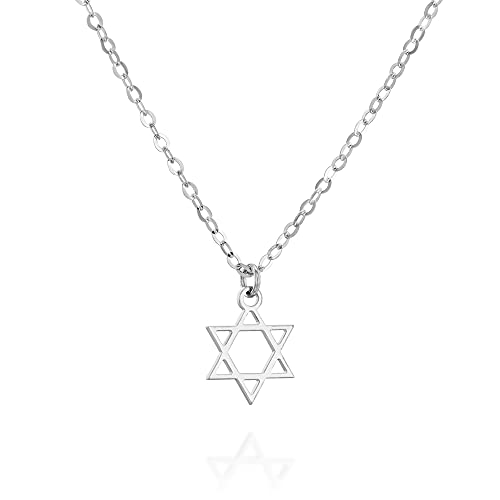 Tooliks - Minimalist Sterling Silver Star of David Necklace - Jewish Magen David Jewelry for Women (sterling-silver)