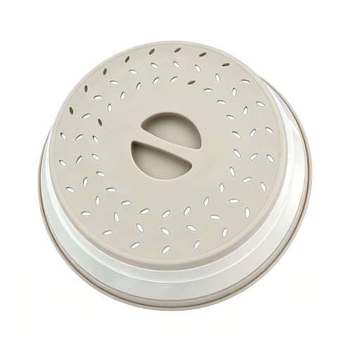 Image of Collapsible Microwave Splatter Cover(10.5 IN,Beige grey) | Microwave Plate Cover With Steam Vent