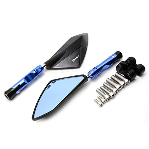 Espejo retrovisor de moto universal CNC azul para Yamaha TMAX XMAX XJ6 FZ8
