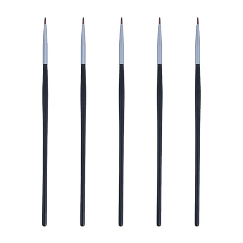 JHKNNK Pinceles Delineadores de Ojos 5 Piezas Negro, Pincel Cosmético para Labios y Ojos, Tamaño Compacto y Portátil para Maquillaje Profesional y Uso Diario