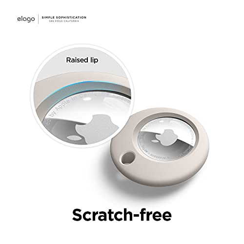 Elago Custodia In Silicone Con Portachiavi Compatibile Con Airtags - Protezione Completa, Portachiavi Incluso, Design Sottile E Semplice, Silicone Alimentare Premium, Antigraffio (Pietra) - 4