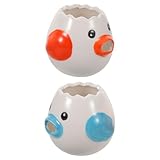 DIYEAH Keramik Eiertrenner 2 Stück Kükenform Eiklartrenner mit Ausguss Küchenhelfer zum Backen...