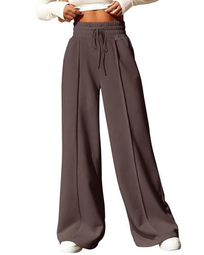 BTFBM Womens Wide Leg Sweatpants Casual Loose Solid Color Pants C...