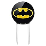 Acrylic Batman Classic Bat Shield Logo Cake Topper Party Decoration for Wedding Anniversary Birthday Graduation