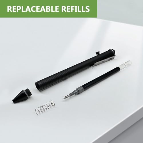 SMOOTHERPRO Stainless Steel Ballpoint Pen Retractable Gel Pen Compatible with Pilot G2 Refill for Pocket Business EDC Signature Color Black (TC141BK) - Image 3