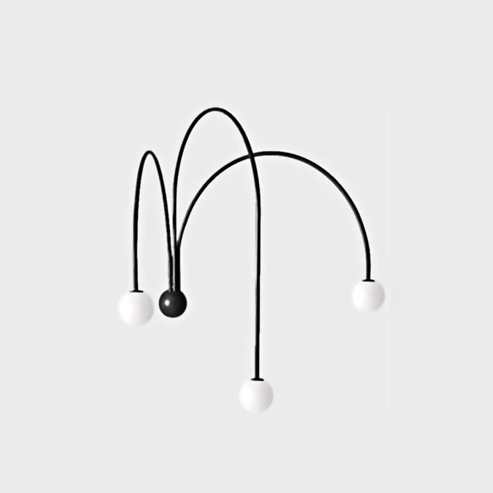 SMCCYYSD Modern LED 3 Lights Wall Light Glass Lampshade Minimalistic Metal Arm Black Lamp G9 Sources Sconce Lighting Fixture, Pendant