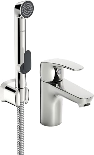 Hansa 45052283 Einhebelmischer/Waschtischbatterie HANSAPINTO DN15 |+ Funktionsbrause, automatische Rückstellung 6/9l/min (Auslauf/Brause), Brauseschlauch: 1750 mm